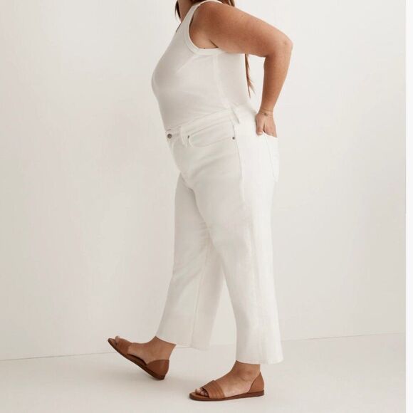 Madewell NJ406 white The Plus Perfect Vintage Wide-Leg Crop Jean  EUC size 20W - Picture 2 of 10